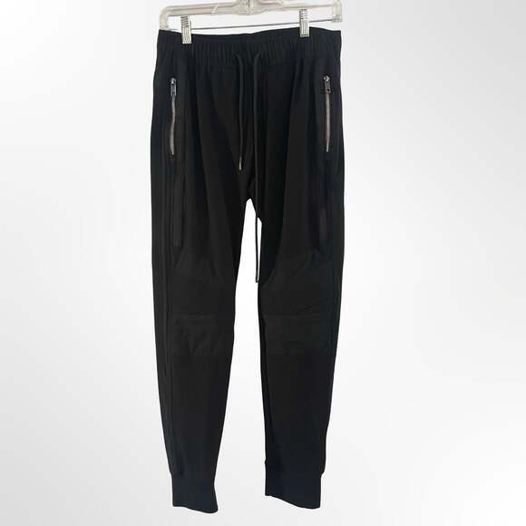 Antony Morato Other - Antony Morato Men's Black Slim-Fit Moto Sweatpants with Zipper Pockets